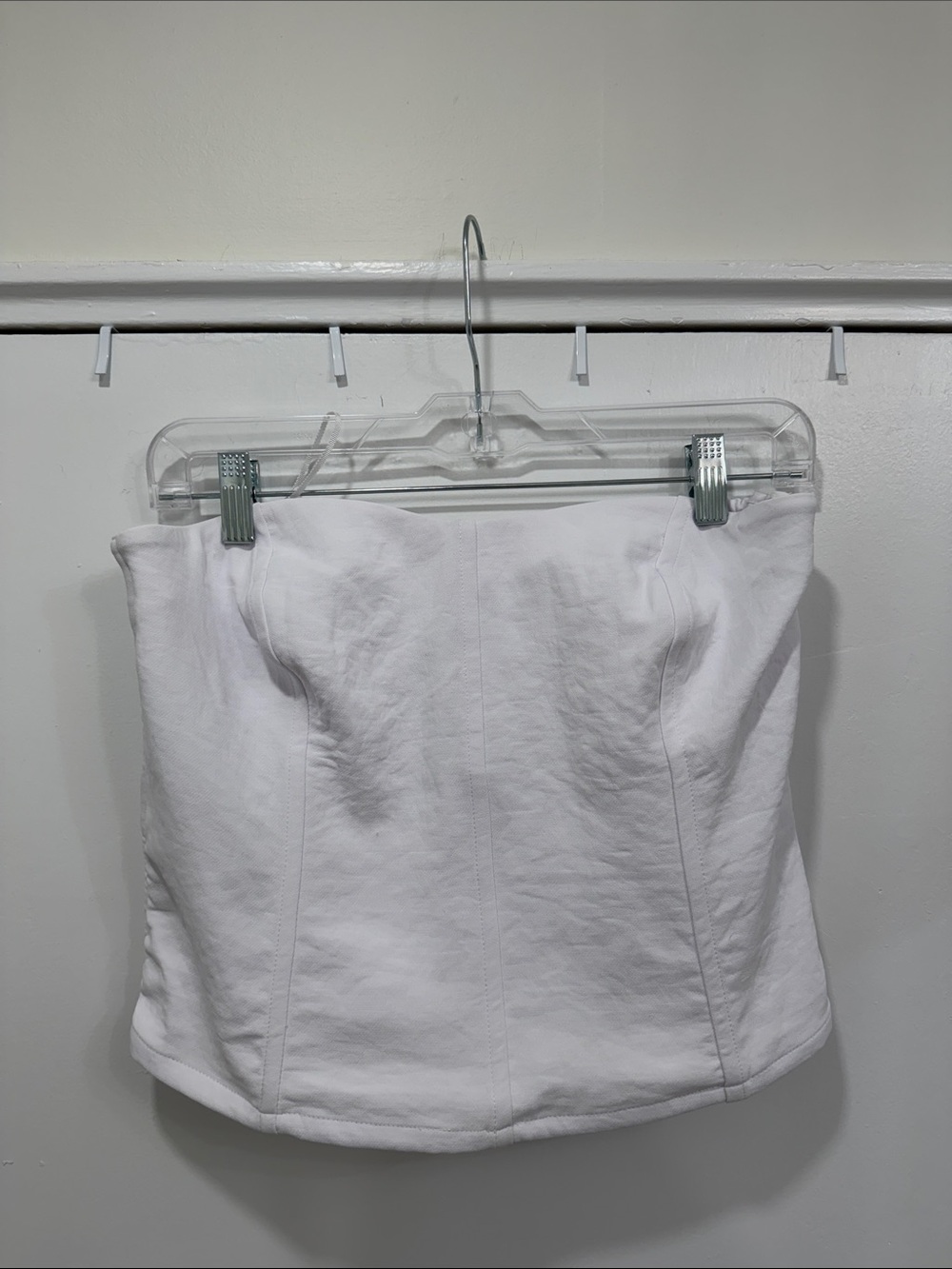 White Abercrombie Strapless Corset Top